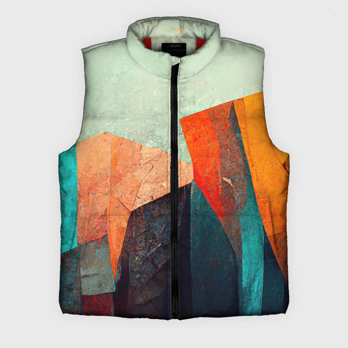 Мужской жилет утепленный 3D Городской абстракционизм фото