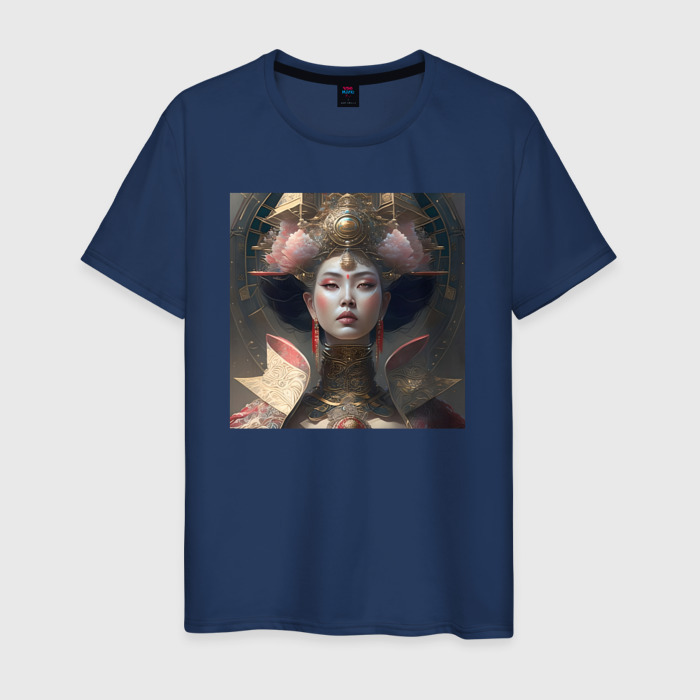 Мужская футболка хлопок Императрица будущего   нейросеть фото