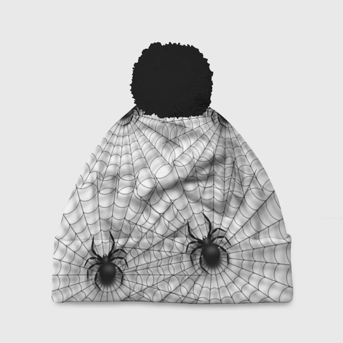 Шапка 3D c помпоном Рой пауков фото