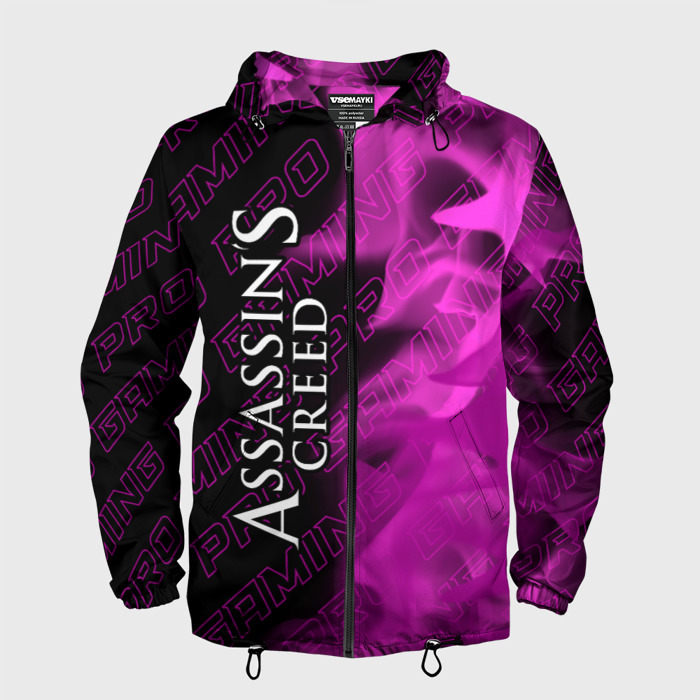 Мужская ветровка 3D Assassins Creed pro gaming: по вертикали фото