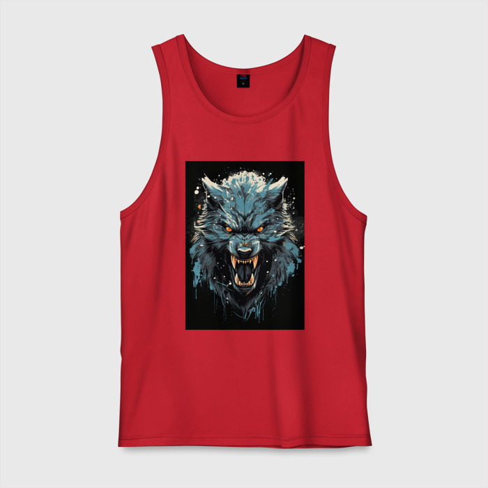 Мужская майка хлопок Синий волк фото