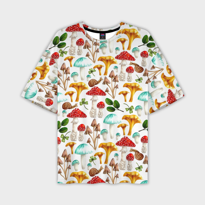 Мужская футболка oversize 3D Лесное царство   паттерн фото