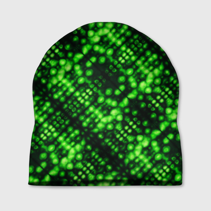 Шапка 3D Зеленые точечные ромбы фото