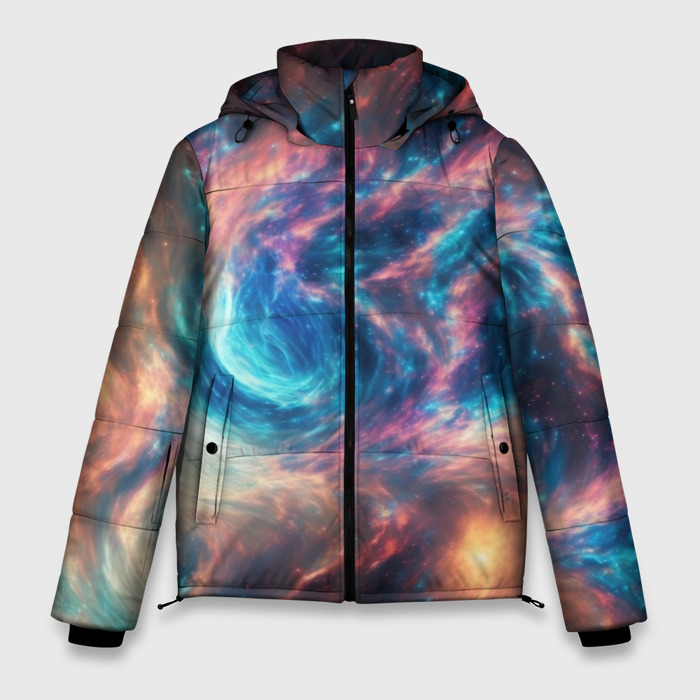 Мужская зимняя куртка 3D Космические узоры необычные фото