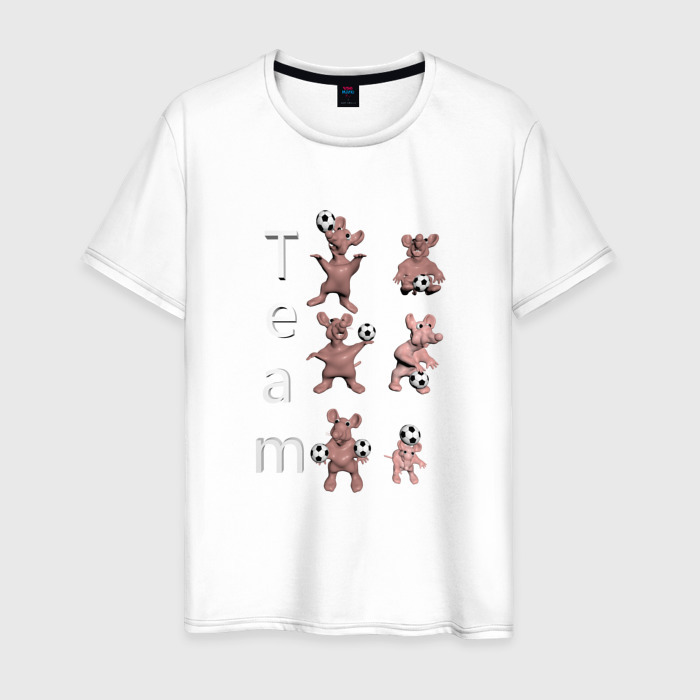 Мужская футболка хлопок Футбольная команда мышей фото