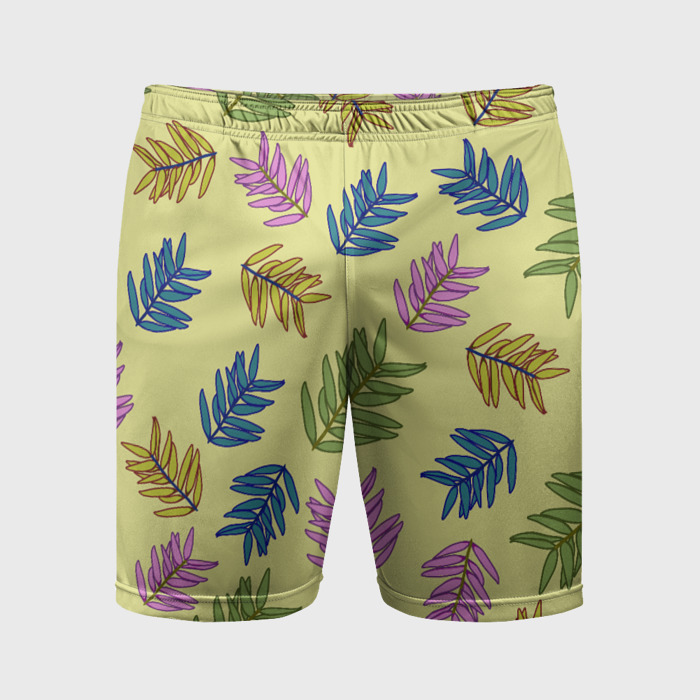 Мужские шорты спортивные Разноцветные веточки фото
