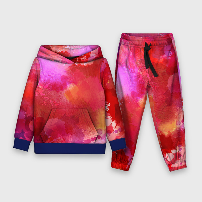 Детский костюм с толстовкой 3D Брызги акварели   красные кляксы для хэллоуина фото