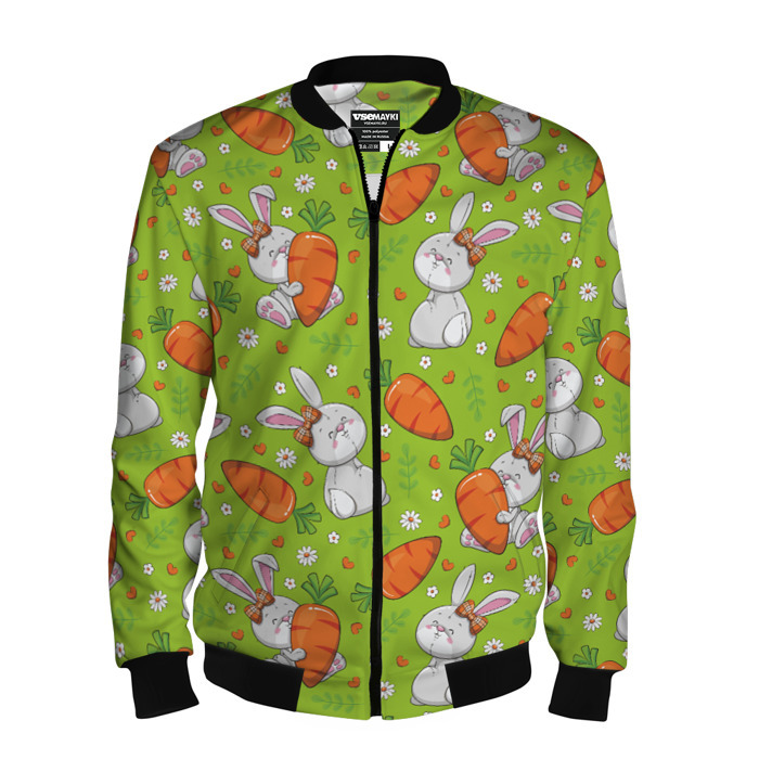 Мужской бомбер 3D Летние зайчики фото