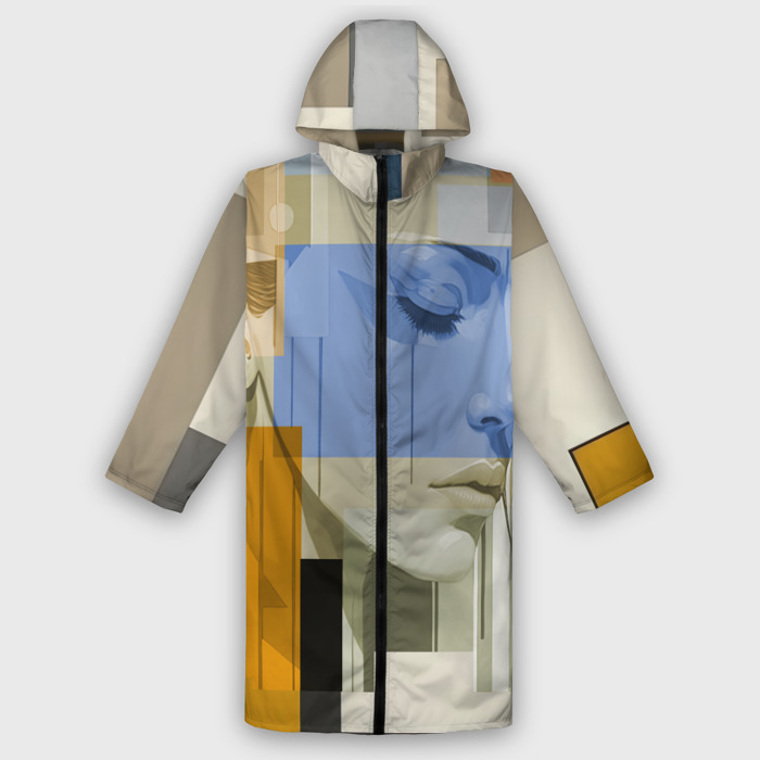 Дождевик унисекс 3D Незнакомка в квадрате фото