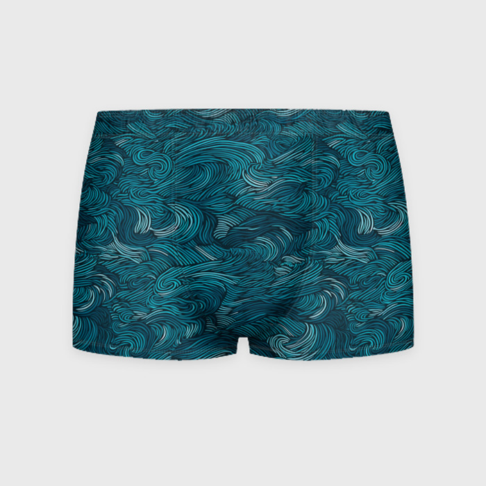 Мужские трусы 3D Темные абстрактные волны фото