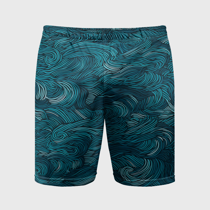Мужские шорты спортивные Темные абстрактные волны фото