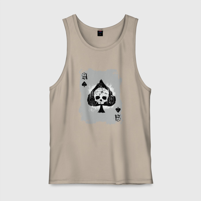 Мужская майка хлопок Пиковый туз с черепом фото