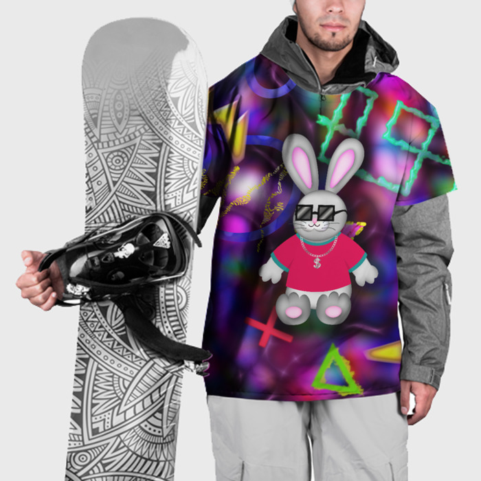 Накидка на куртку 3D Кролик в футболке фото