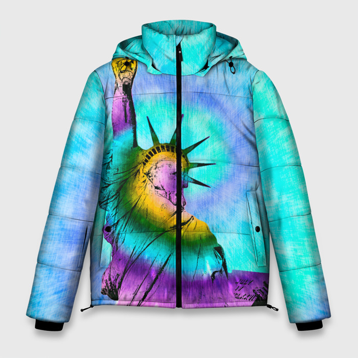 Мужская зимняя куртка 3D Тай дай статуя свободы фото