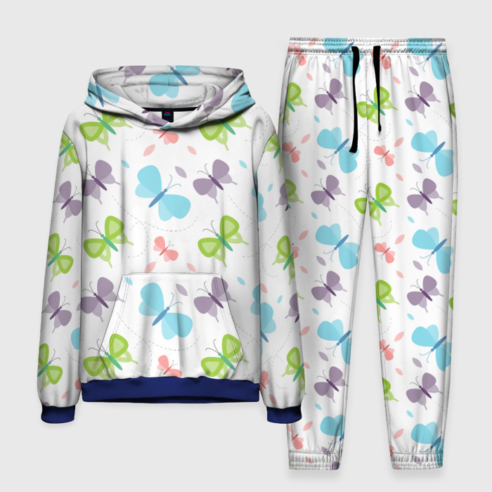 Мужской костюм с толстовкой 3D Милые бабочки фото