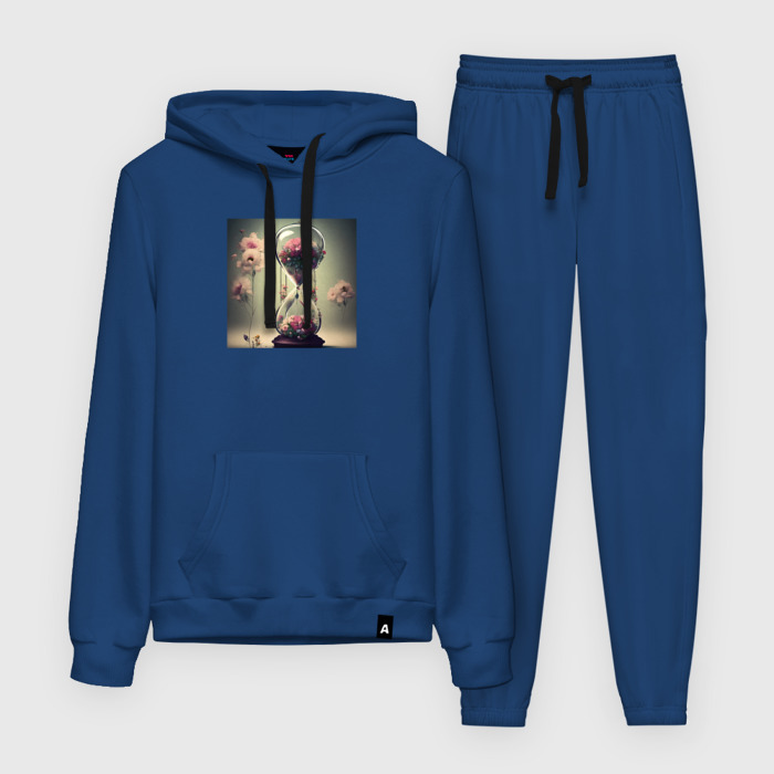 Женский костюм с толстовкой хлопок Цветочные часы   нейросеть фото