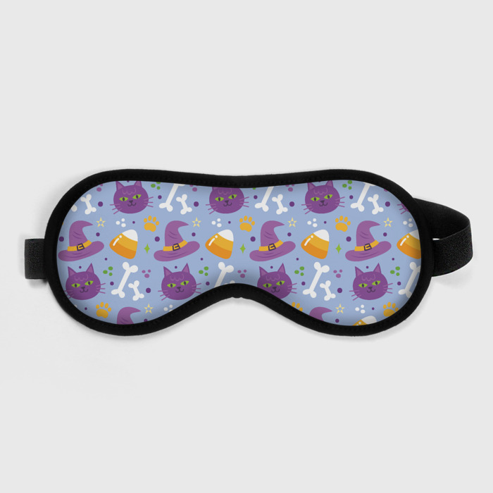 Маска для сна 3D Кошачий хэллоуин фото
