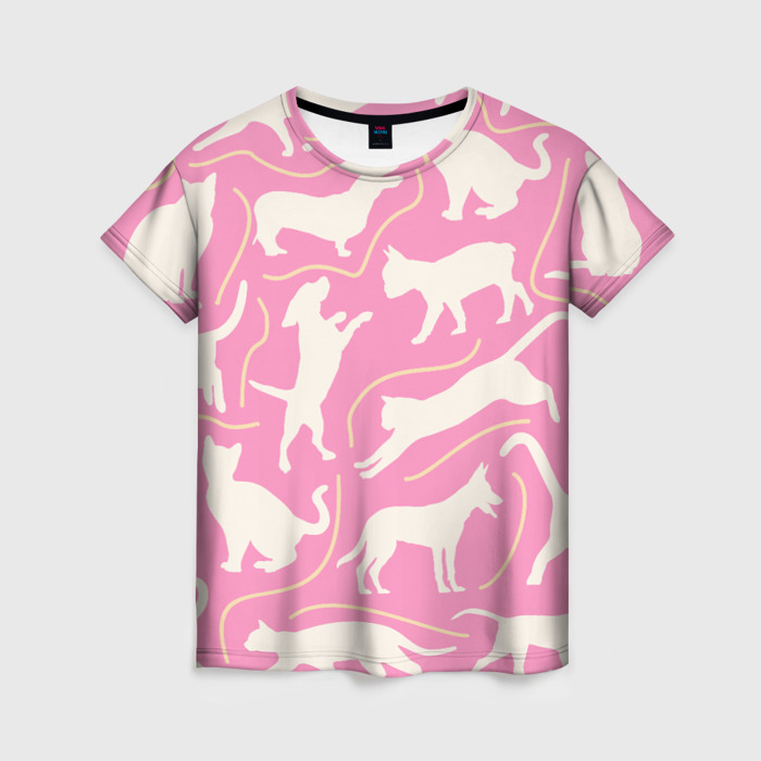 Женская футболка 3D Котики собачки фото