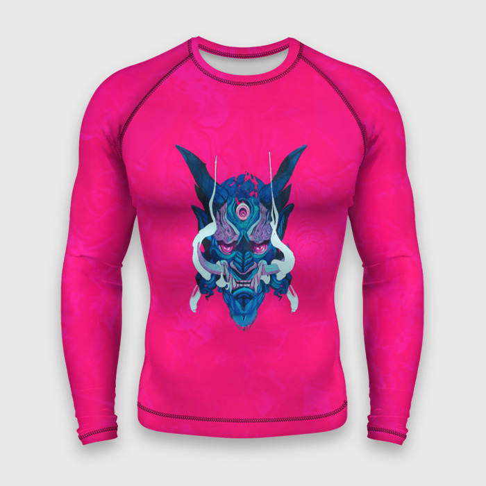 Мужской рашгард 3D Трехглазый рогатый Они фото