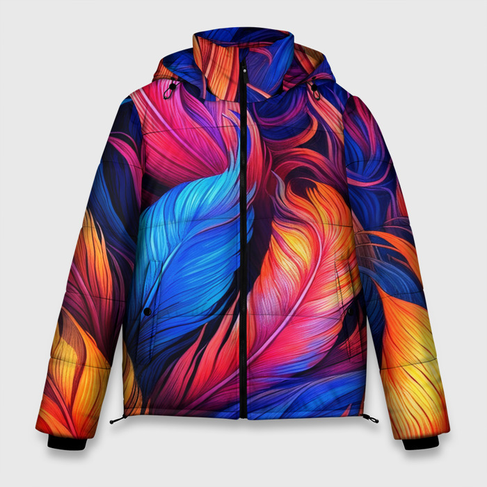 Мужская зимняя куртка 3D Экзотические перья фото