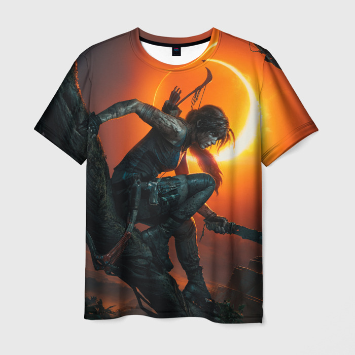 Мужская футболка 3D Тень Лары Крофт фото