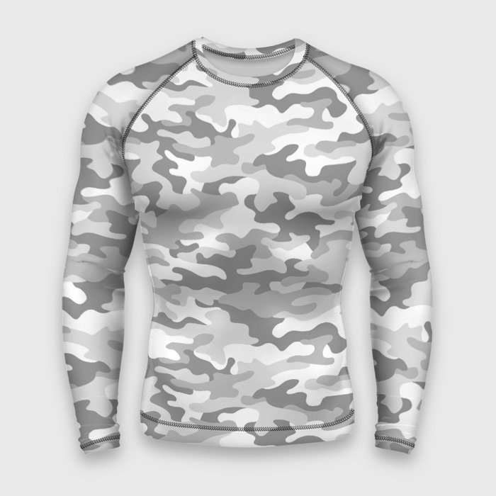Мужской рашгард 3D Камуфляж серый фото