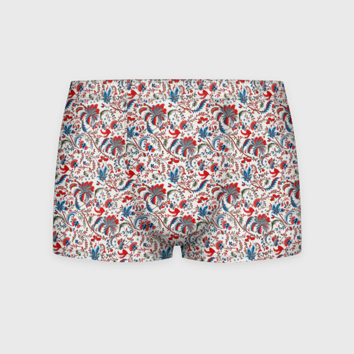 Мужские трусы 3D Белые синие красные узоры фото