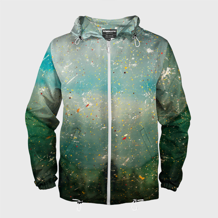 Мужская ветровка 3D Светло зелёный паттерн фото