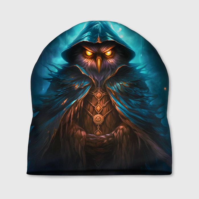 Шапка 3D Сова в колдовской мантии фото