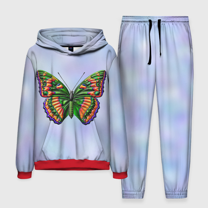 Мужской костюм с толстовкой 3D Бабочка ленточник фото