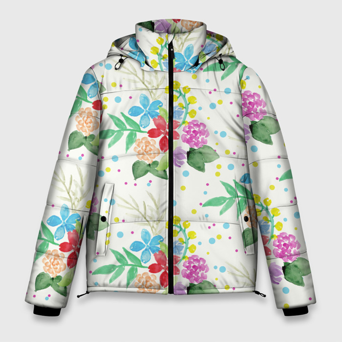 Мужская зимняя куртка 3D Весенние букеты фото