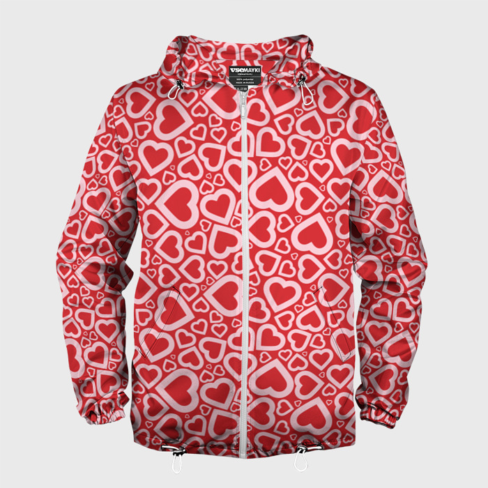 Мужская ветровка 3D Любовь   сердечки фото