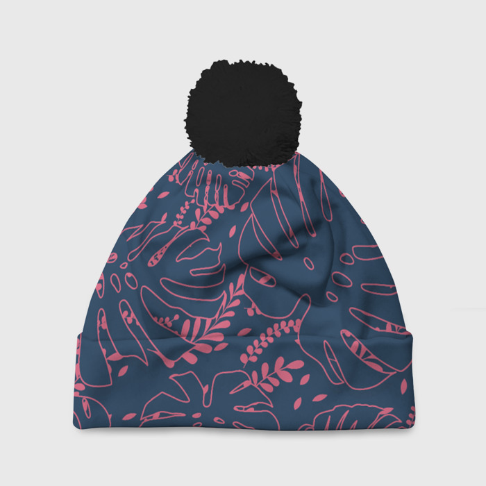 Шапка 3D c помпоном Монстера фото