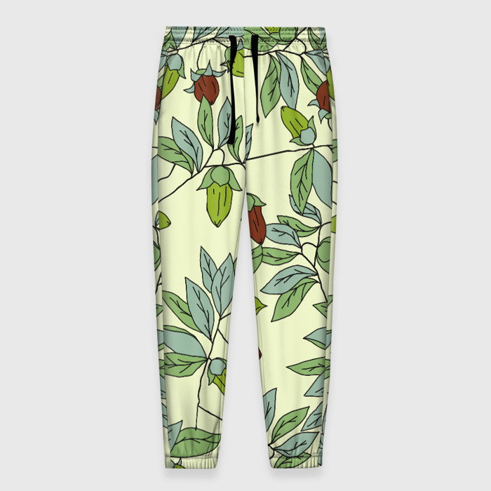 Мужские брюки 3D Зелененькие листья фото