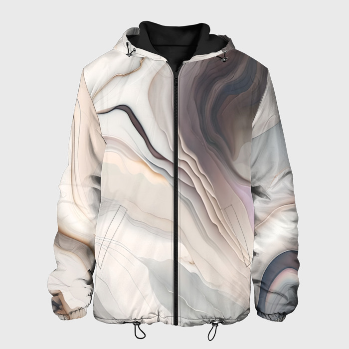 Мужская куртка 3D Нежная мраморная текстура от нейросети фото