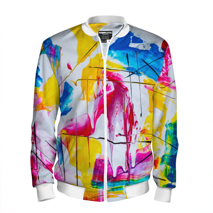 Мужской бомбер 3D Красочный принт фото
