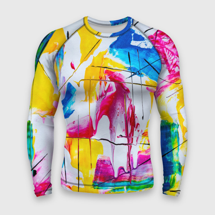 Мужской рашгард 3D Красочный принт фото