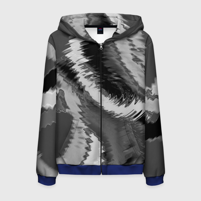 Мужская толстовка 3D на молнии Абстрактный узор в серых тонах фото