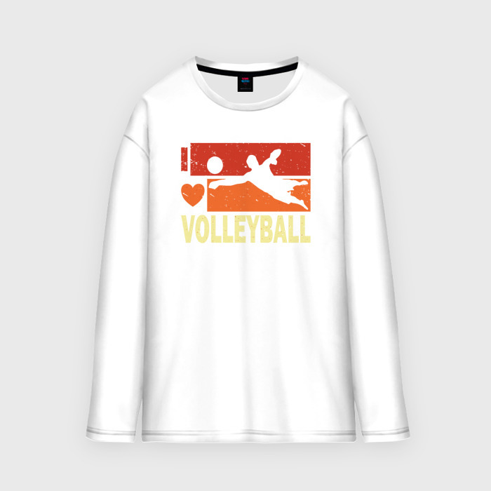 Мужской лонгслив oversize хлопок Я люблю волейбол фото