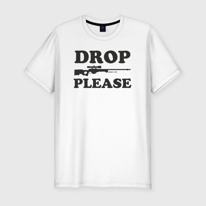 Мужская футболка хлопок Slim Please drop фото