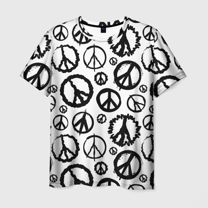 Мужская футболка 3D Many peace logo фото