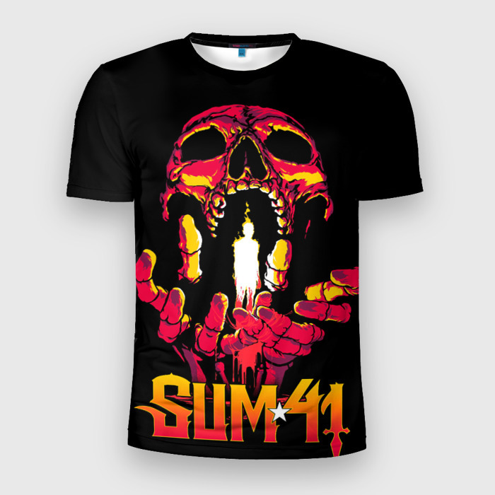 Мужская футболка 3D Slim SUM41   Out for blood фото