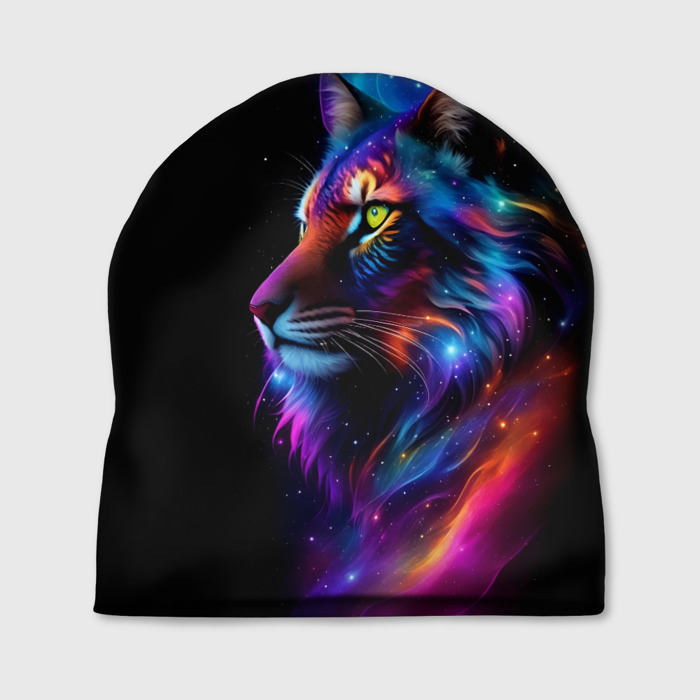 Шапка 3D Лев в космосе и звезды фото