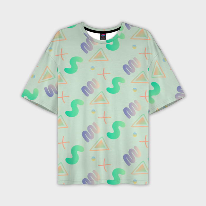 Мужская футболка oversize 3D Милый узорчик фото