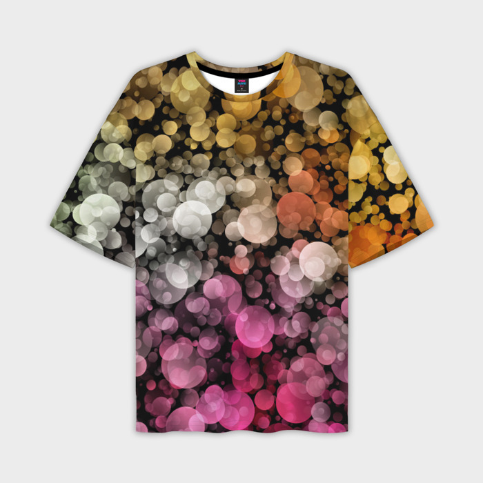 Мужская футболка oversize 3D яркий фон боке фото