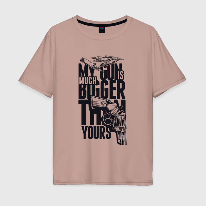 Мужская футболка хлопок Oversize My gun is much bigger then your фото