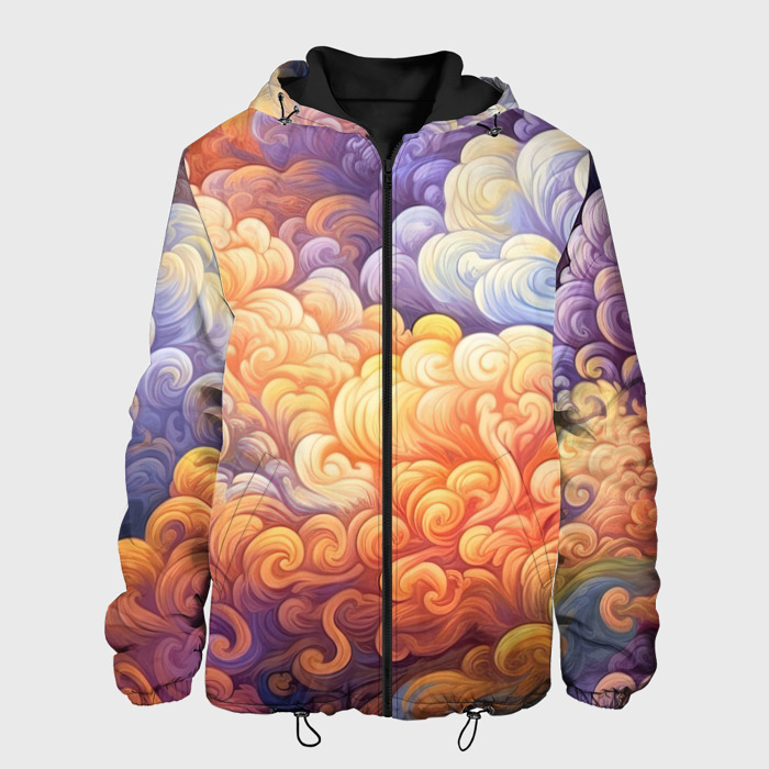 Мужская куртка 3D Яркие облака фото