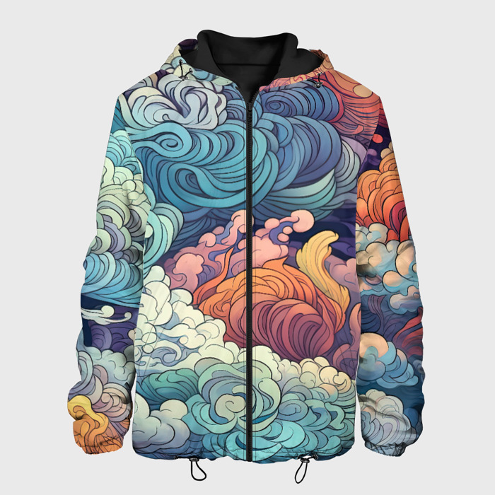 Мужская куртка 3D Волнистые яркие облака фото