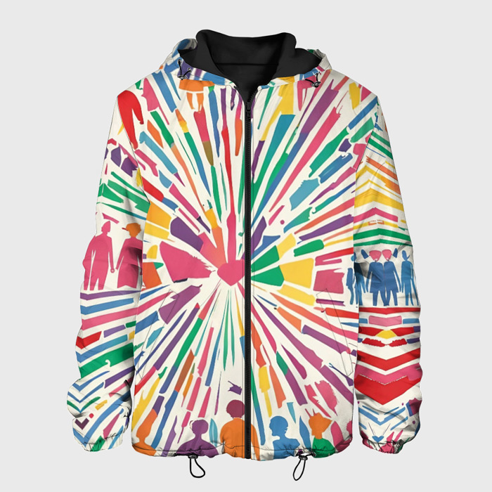 Мужская куртка 3D цветные будни фото