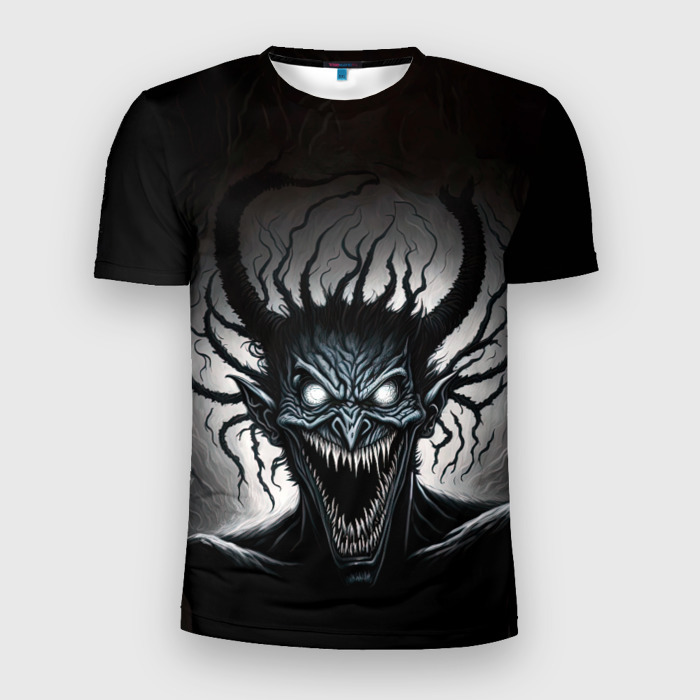 Мужская футболка 3D Slim Демоническая радость фото